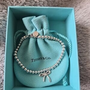 Tiffany & Co. Silver Beaded Bracelet with Bow
